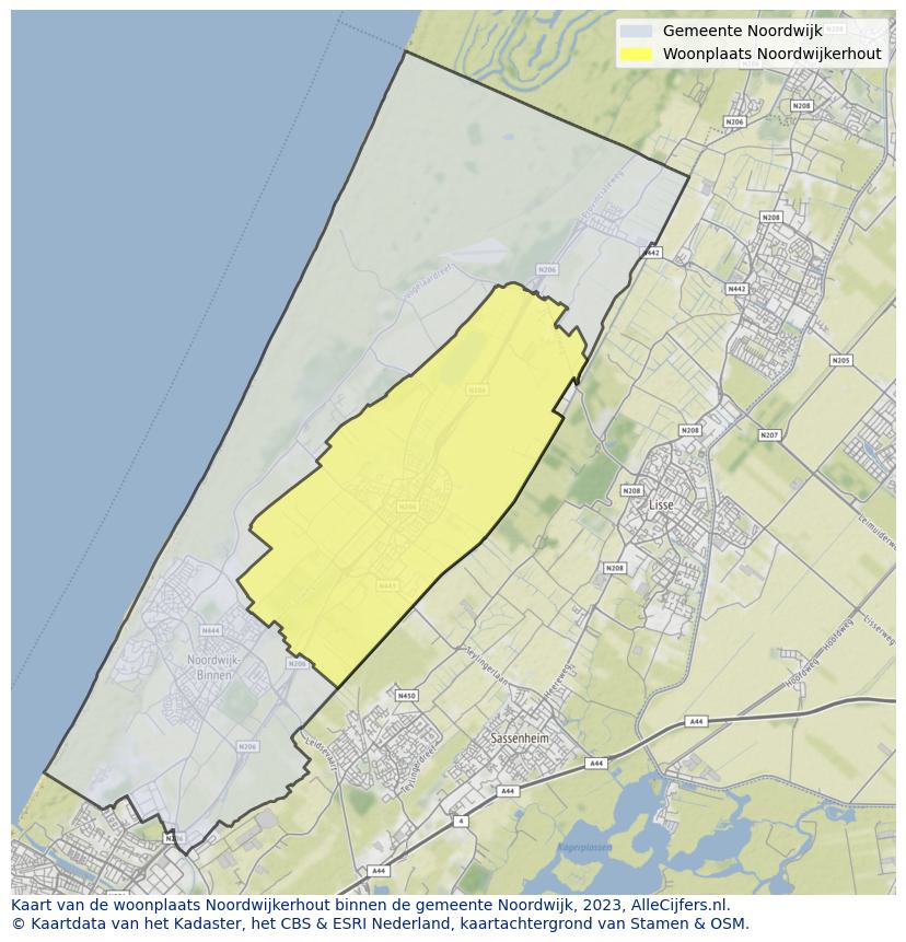 Kaart van Noordwijkerhout