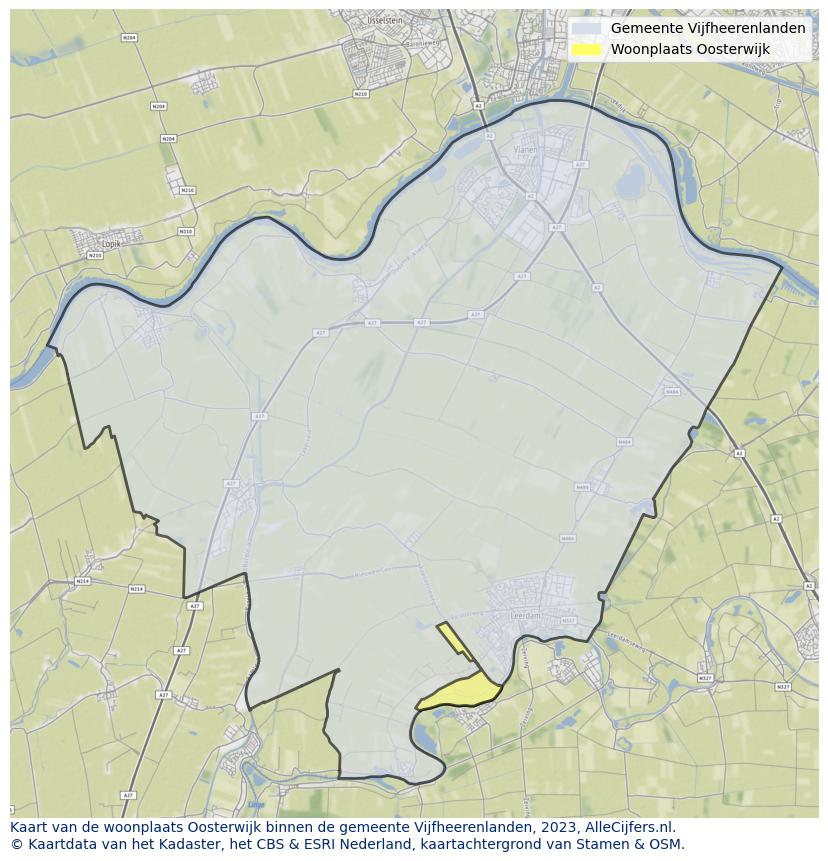 Kaart van makelaars in Oosterwijk, gemeente Leerdam