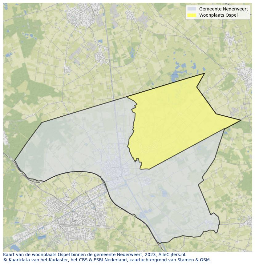 Kaart van makelaars in Ospel, gemeente Nederweert