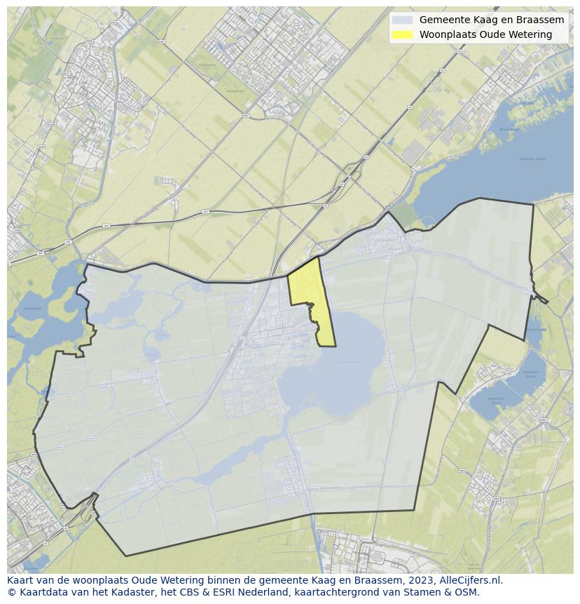 Kaart van makelaars in Oude Wetering, gemeente Kaag en Braassem