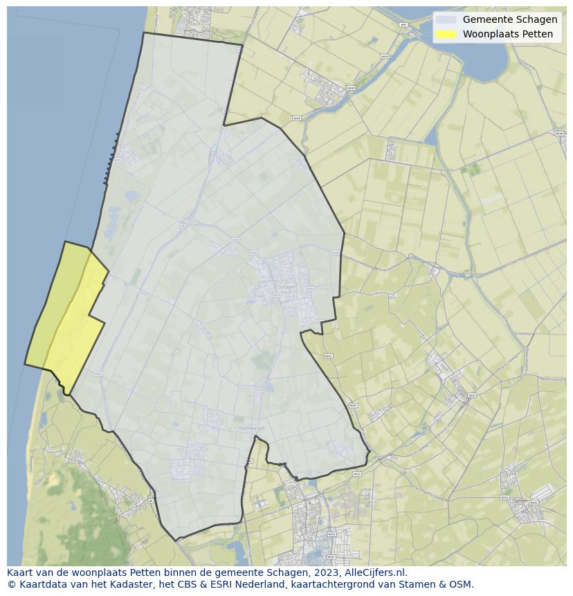 Kaart van makelaars in Petten, gemeente Zijpe