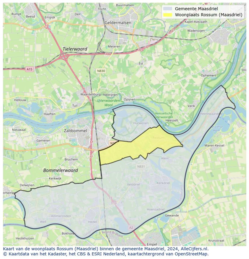 Kaart van makelaars in Rossum, gemeente Maasdriel