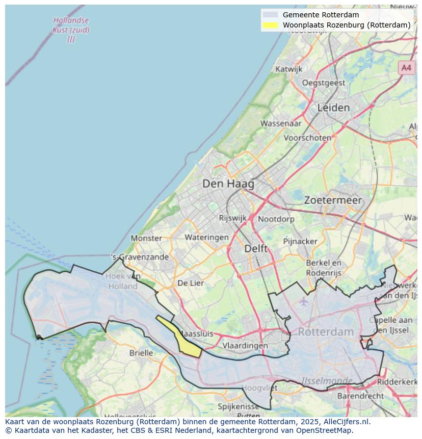 Kaart van makelaars in Rozenburg Rotterdam, gemeente 