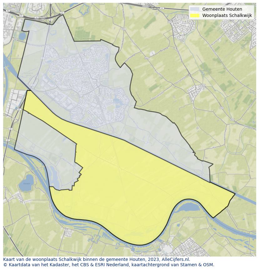 Kaart van makelaars in Schalkwijk, gemeente Houten