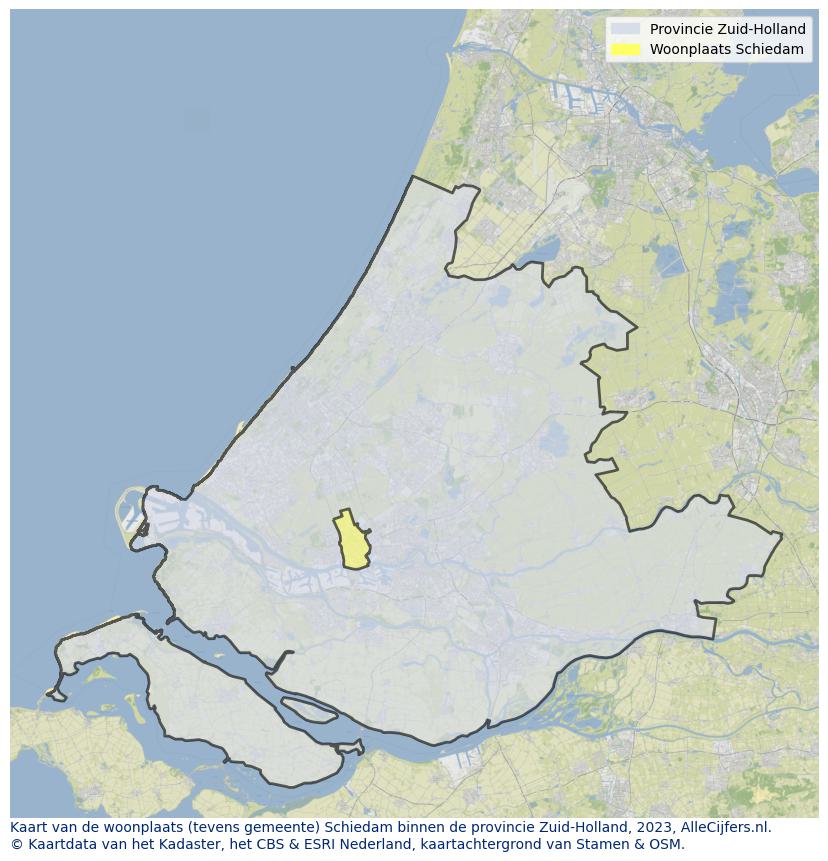 Kaart van Schiedam