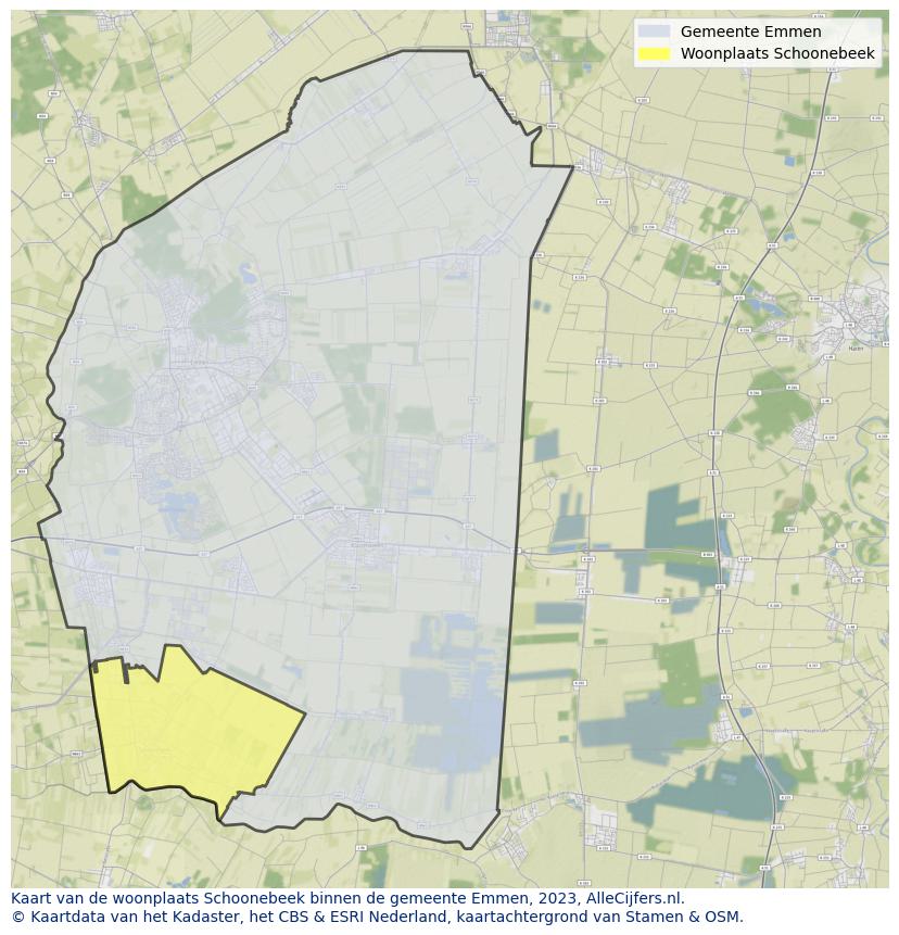 Kaart van Schoonebeek