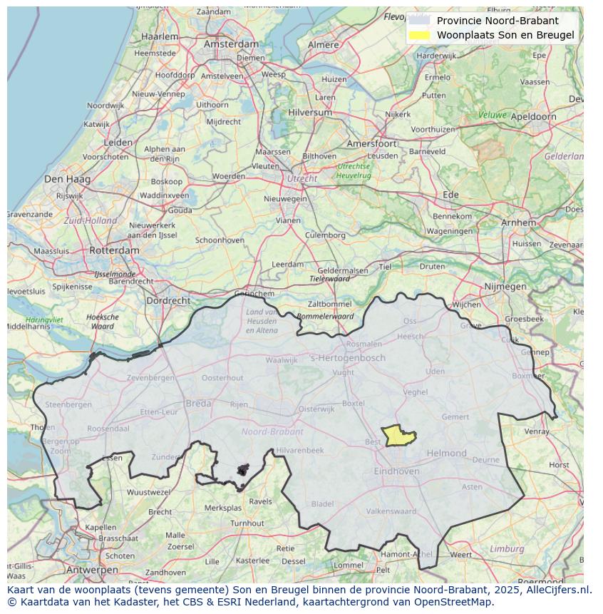 Kaart van makelaars in Son en Breugel, gemeente 