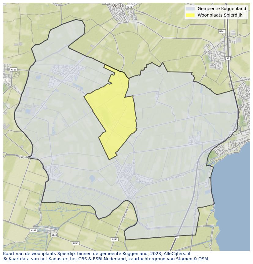 Kaart van makelaars in Spierdijk, gemeente Koggenland