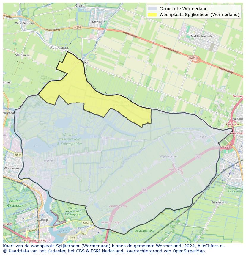 Kaart van makelaars in Spijkerboor, gemeente Wormerland