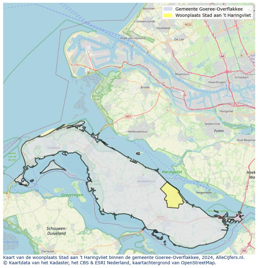 Kaart van makelaars in Stad aan 't Haringvliet, gemeente Middelharnis