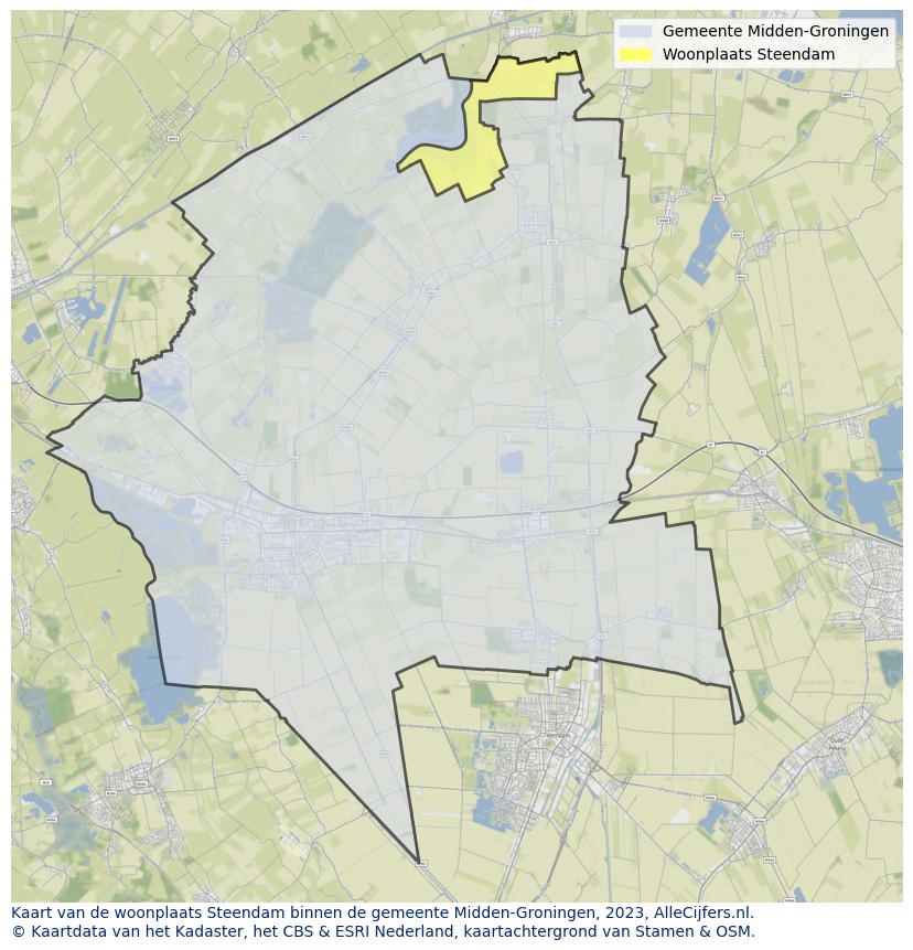 Kaart van Steendam