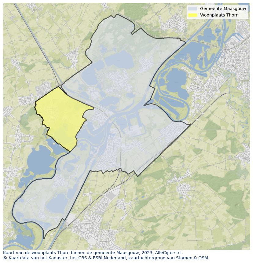 Kaart van makelaars in Thorn, gemeente Maasgouw