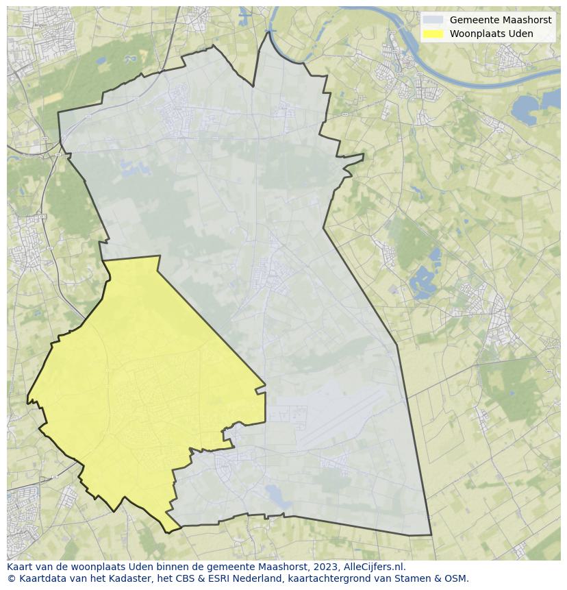 Kaart van makelaars in Uden, gemeente Uden