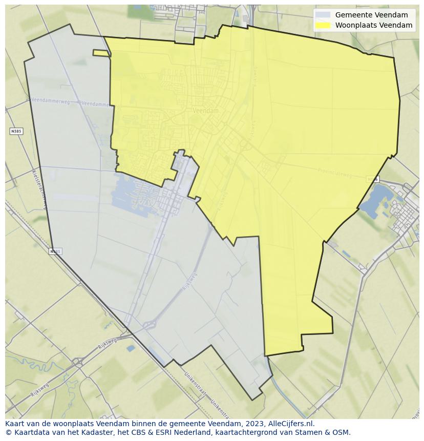 Kaart van Veendam