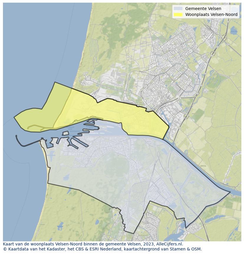 Kaart van Velsen-Noord
