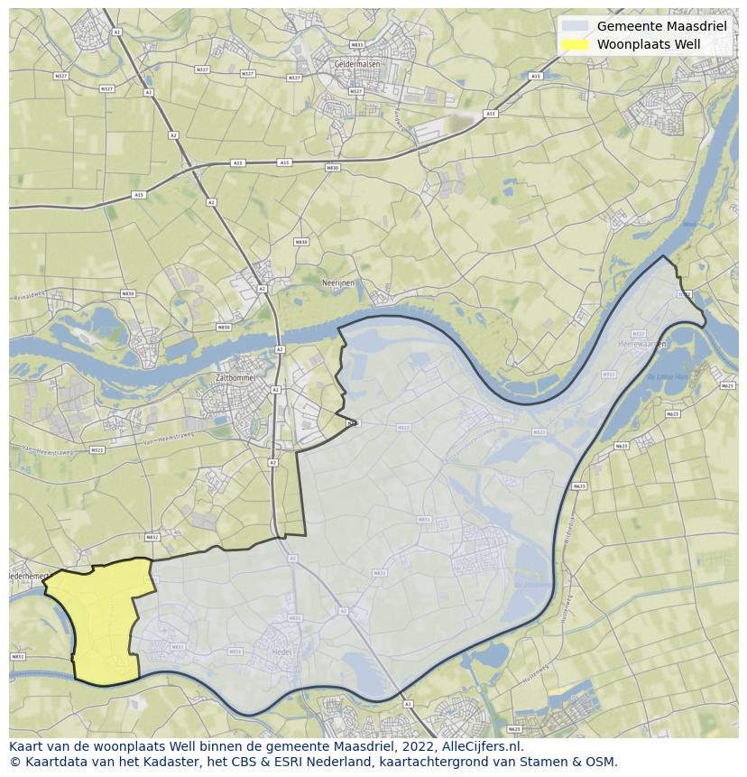 Kaart van makelaars in Well, gemeente 