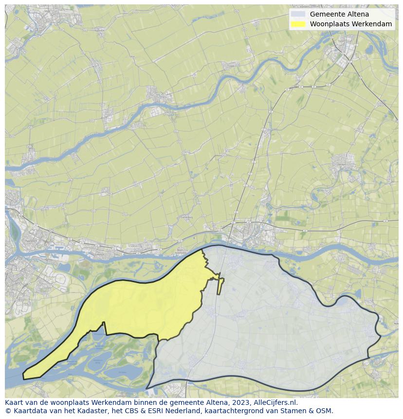 Kaart van Werkendam