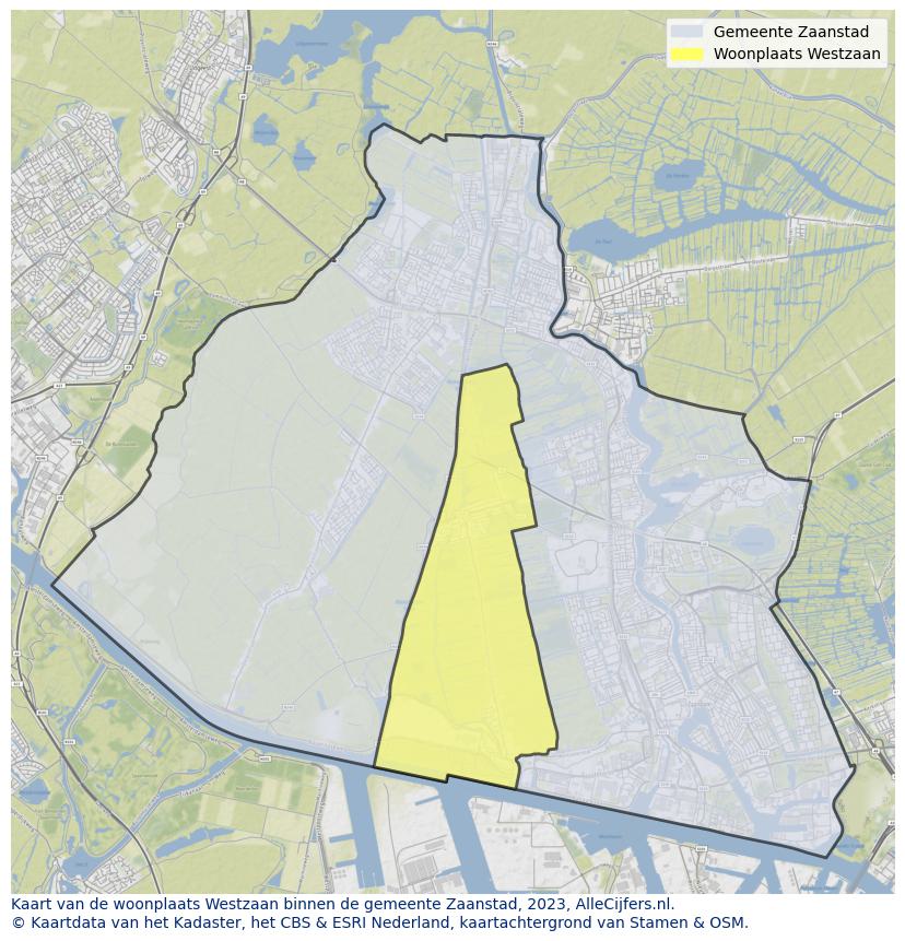 Kaart van Westzaan