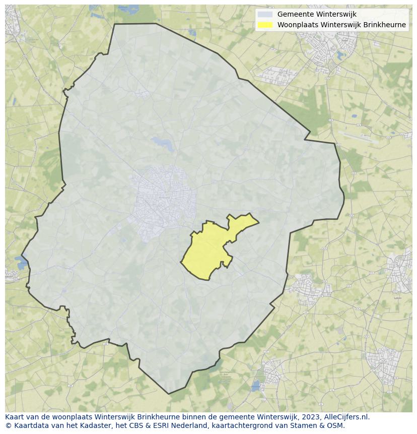 Kaart van Winterswijk Brinkheurne
