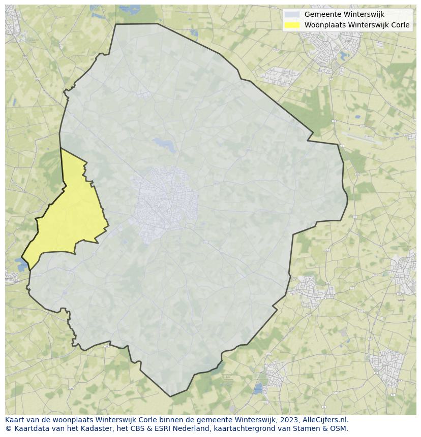 Kaart van Winterswijk Corle