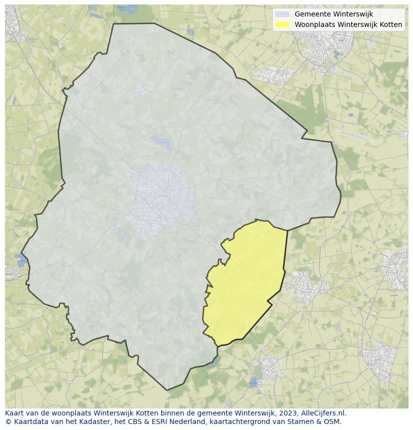 Kaart van Winterswijk Kotten