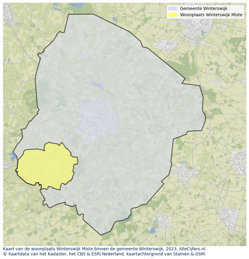 Kaart van Winterswijk Miste