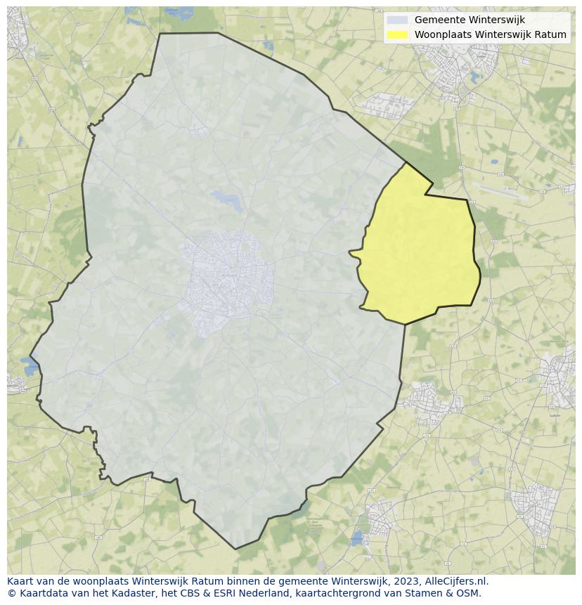 Kaart van Winterswijk Ratum