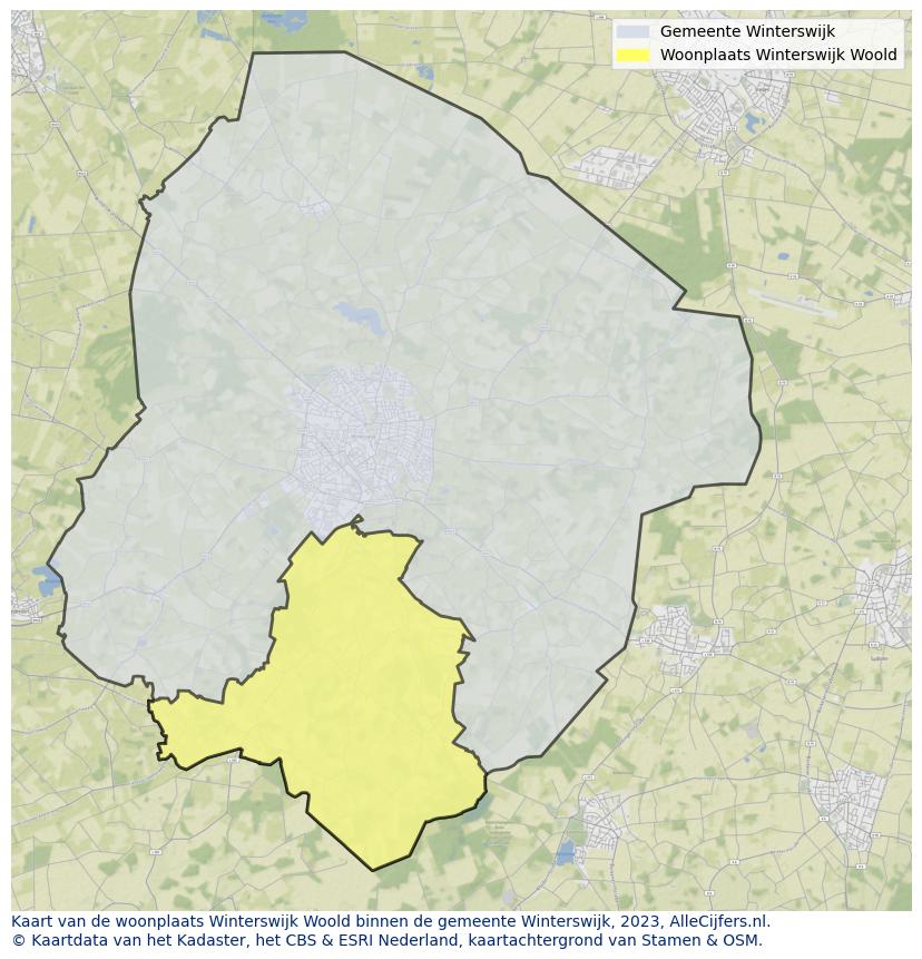 Kaart van Winterswijk Woold