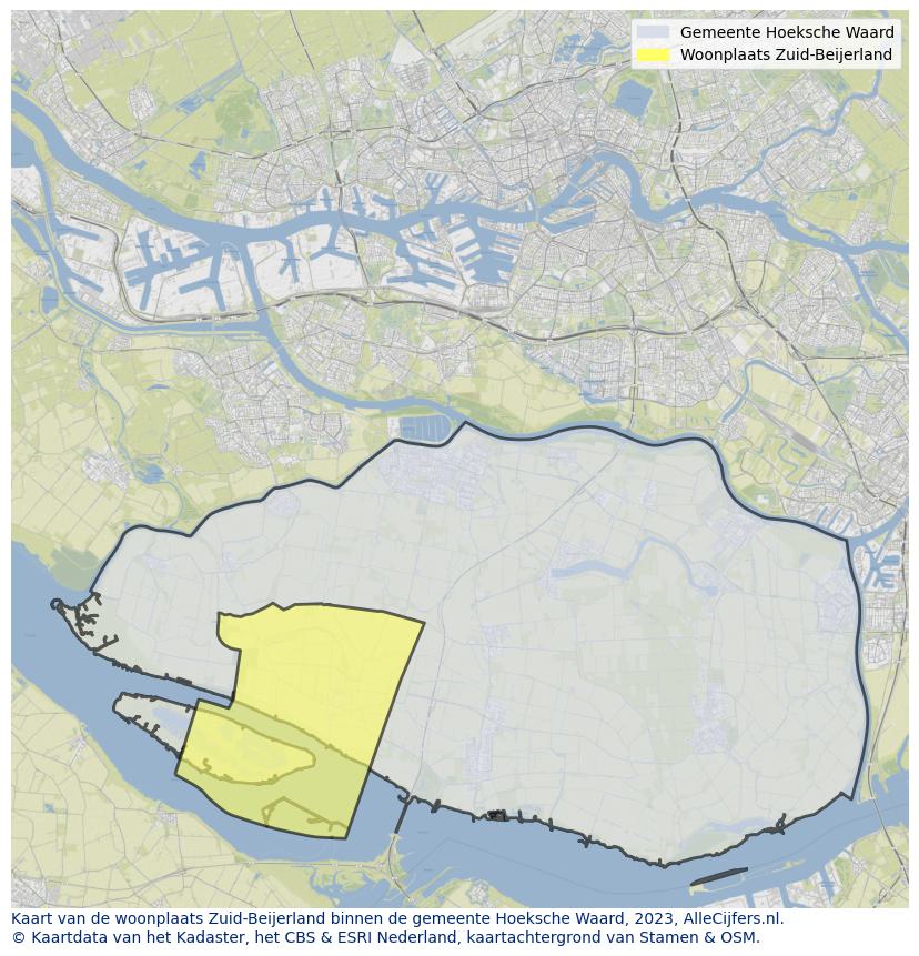 Kaart van Zuid-Beijerland