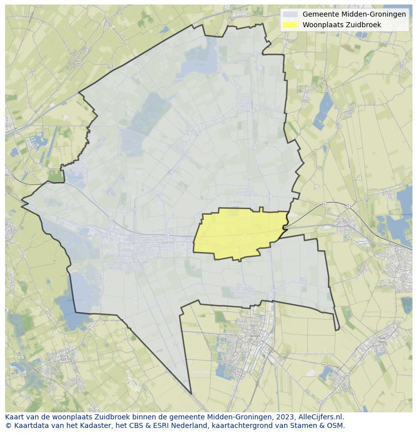 Kaart van Zuidbroek