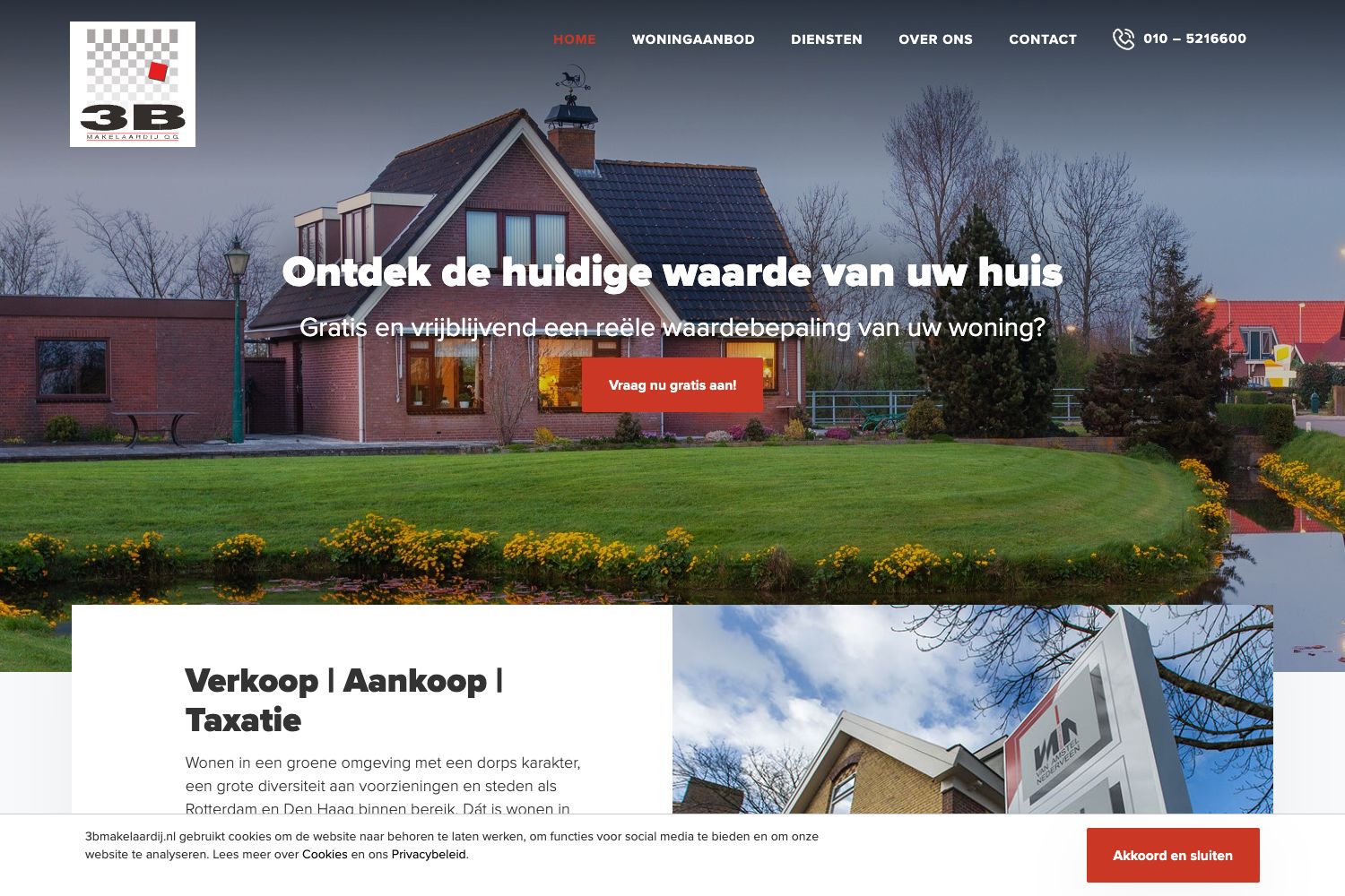 Website screenshot https://3bmakelaardij.nl