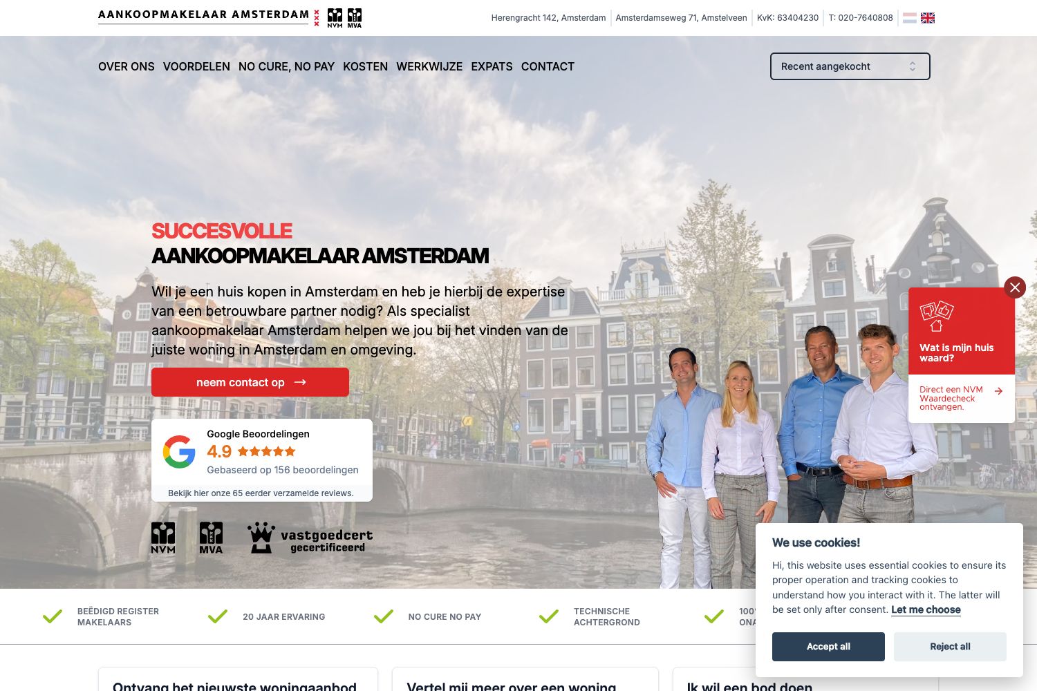 Website screenshot https://aankoopmakelaaramsterdam.nl