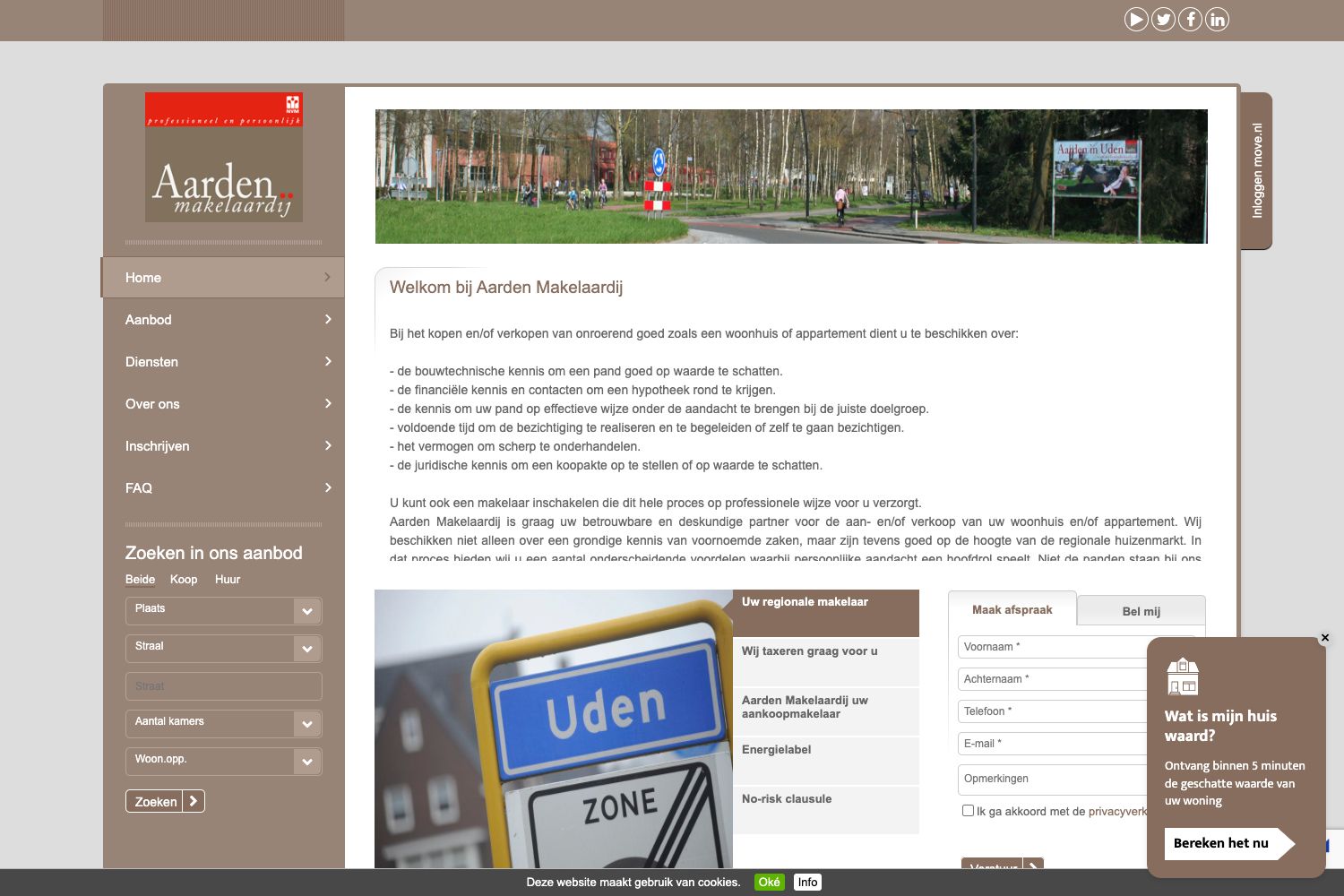 Website screenshot https://aardenmakelaardij.nl