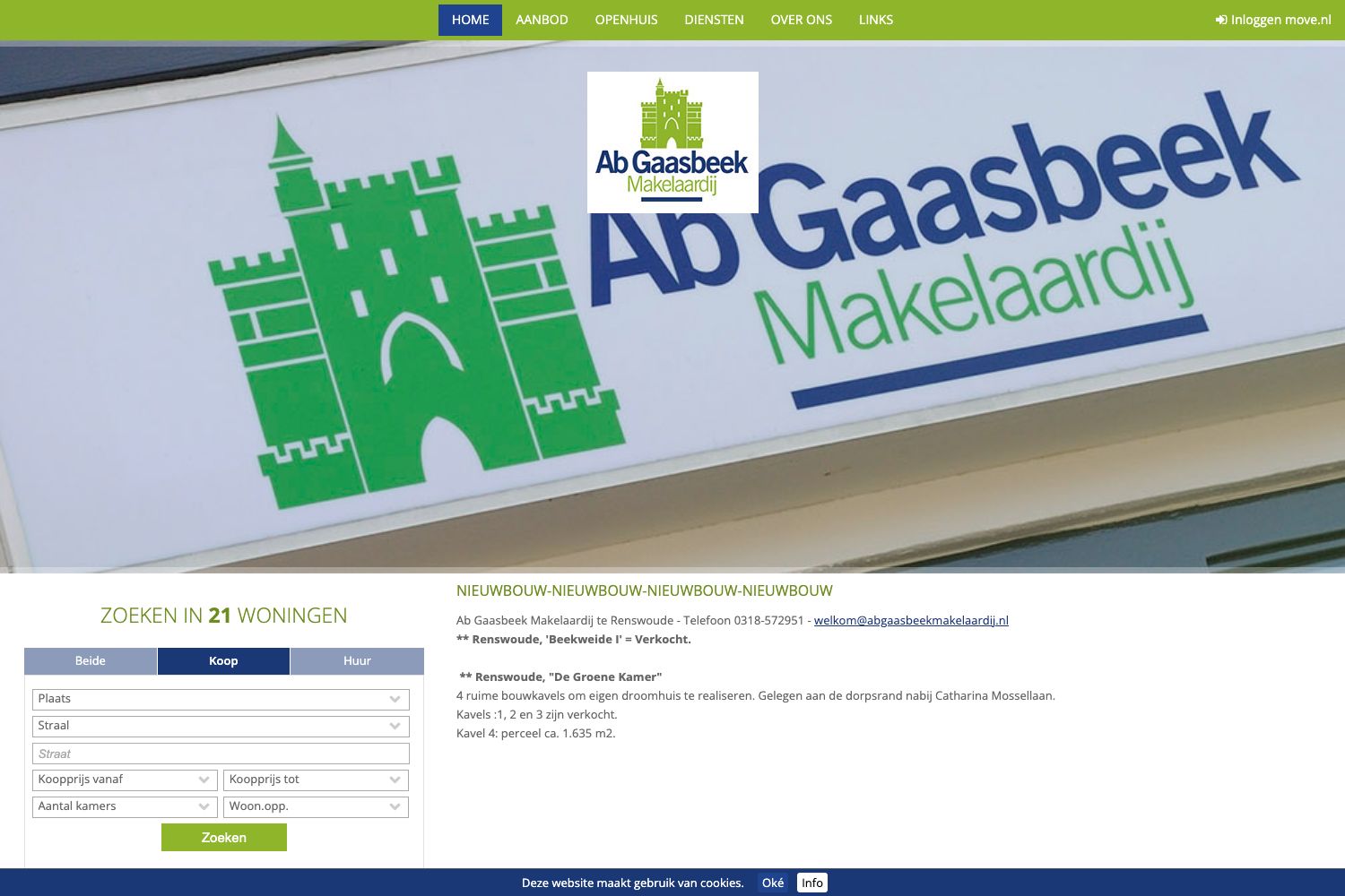 Website screenshot https://abgaasbeekmakelaardij.nl