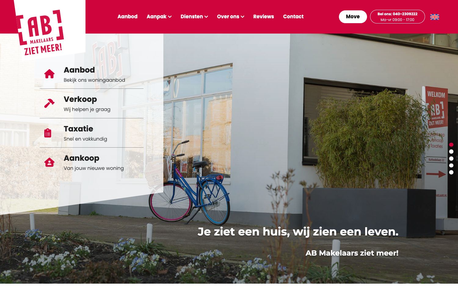Website screenshot https://abmakelaars.nl