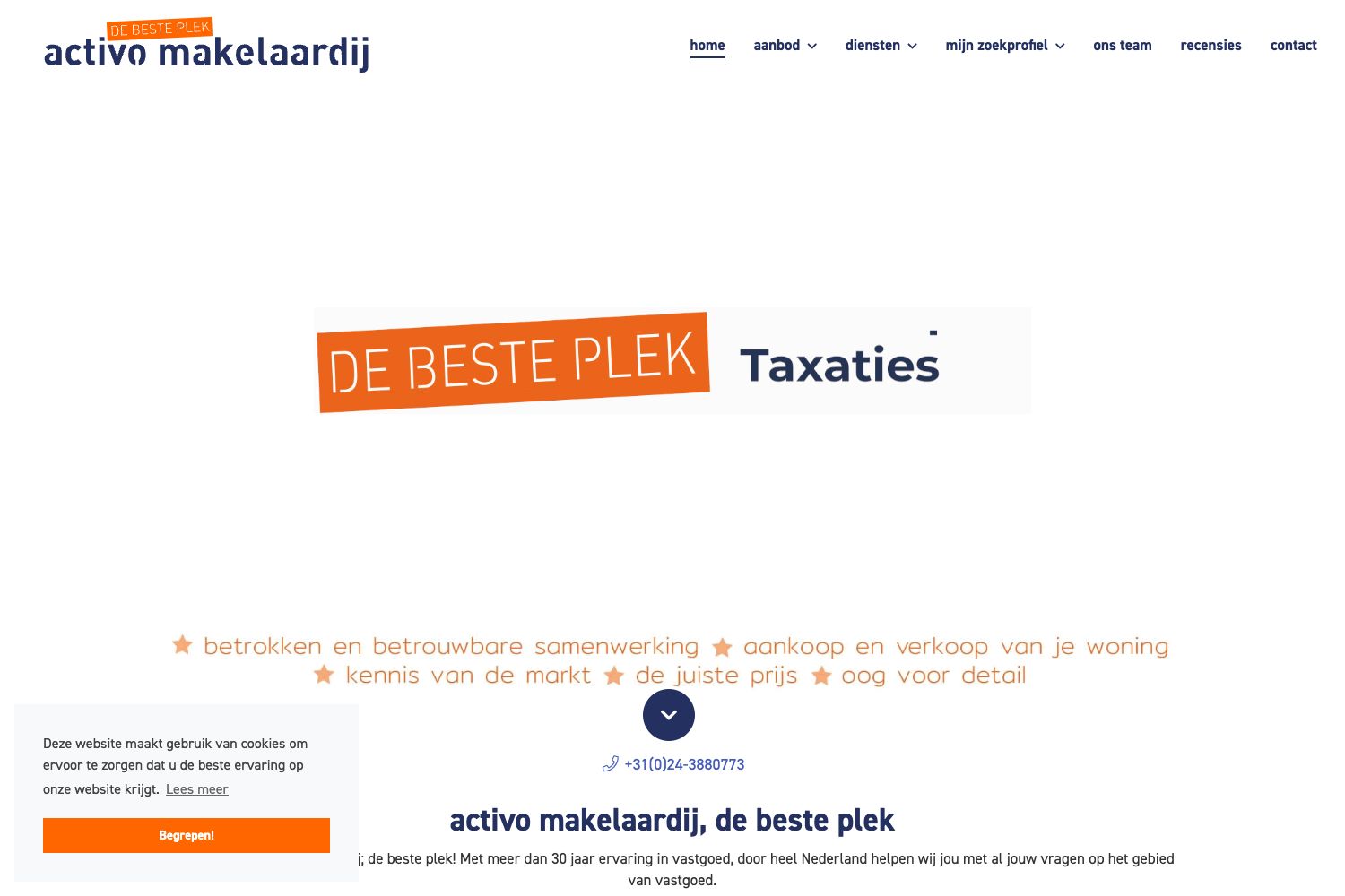 Website screenshot https://activomakelaardij.nl