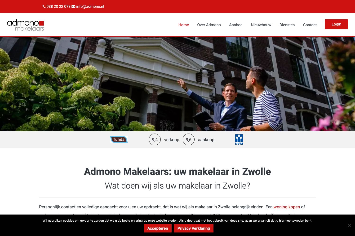 Website screenshot https://admono.nl