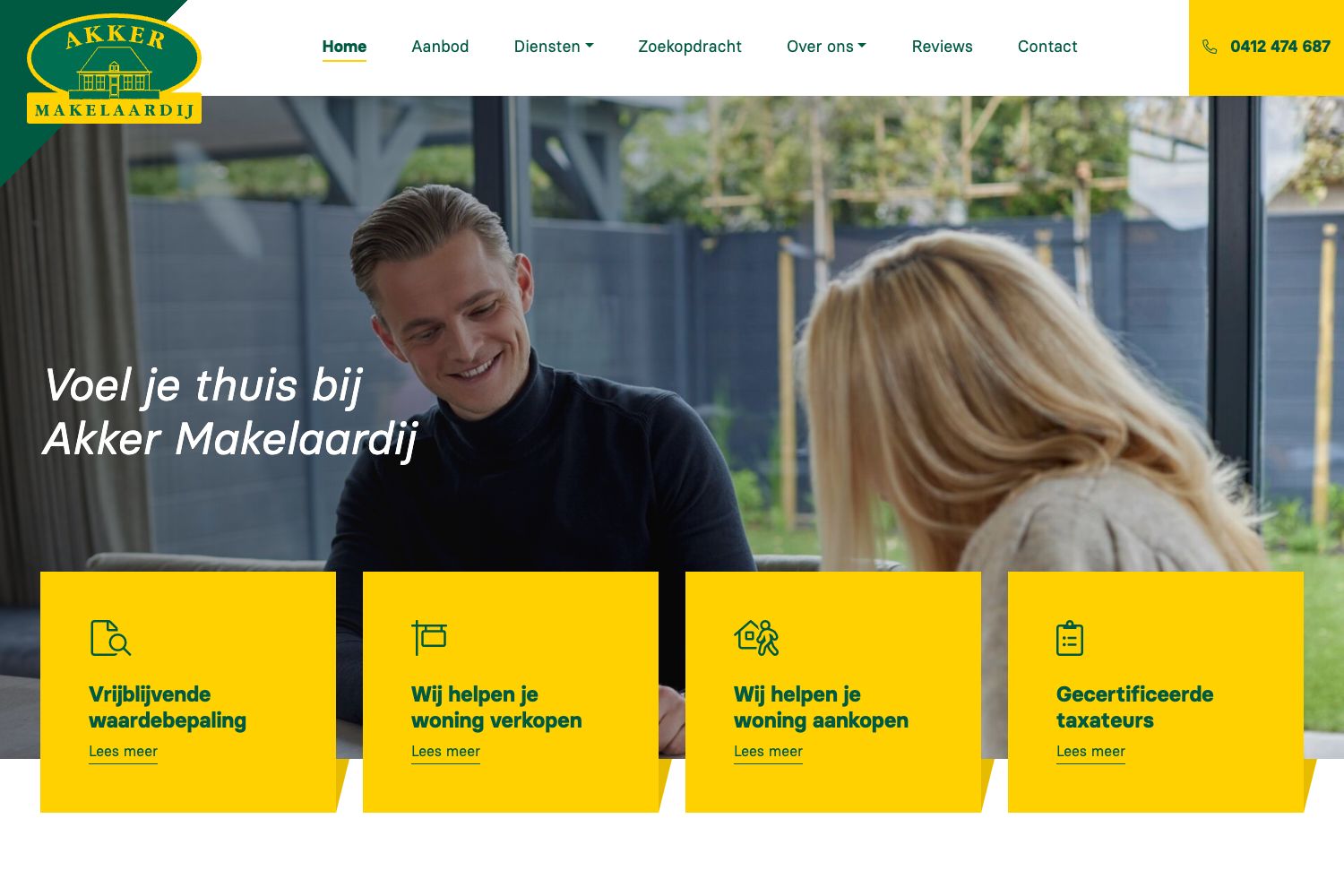 Website screenshot https://akkermakelaardij.nl
