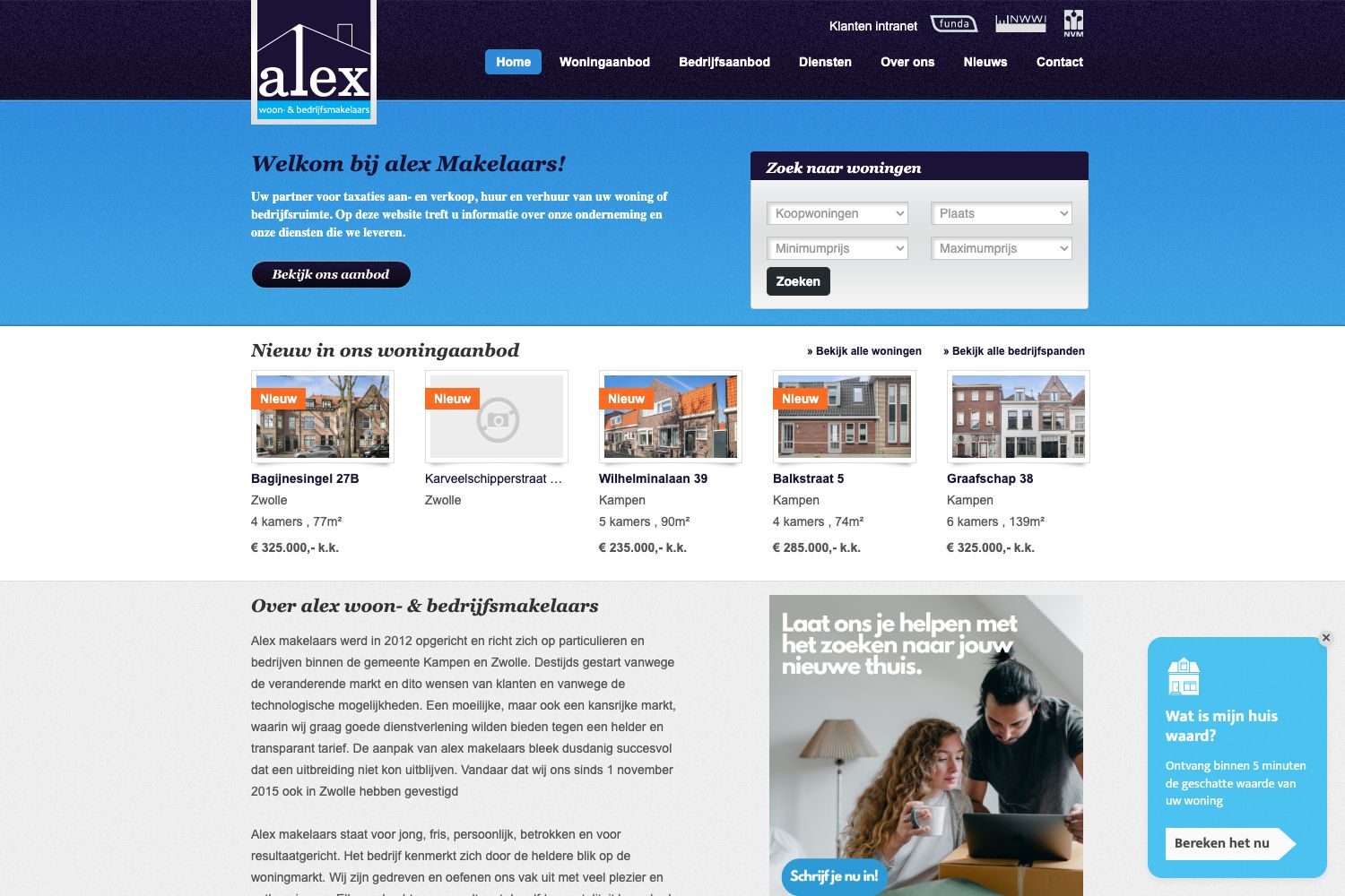 Website screenshot https://alex-makelaars.nl