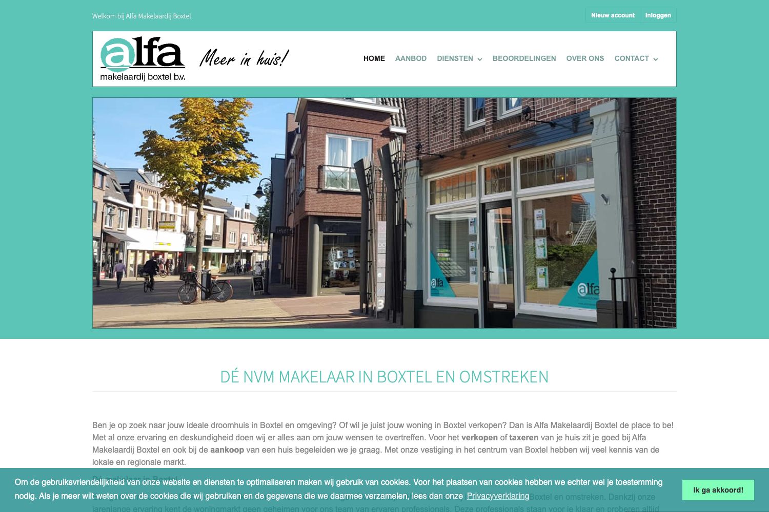 Website screenshot https://alfamakelaardij.nl
