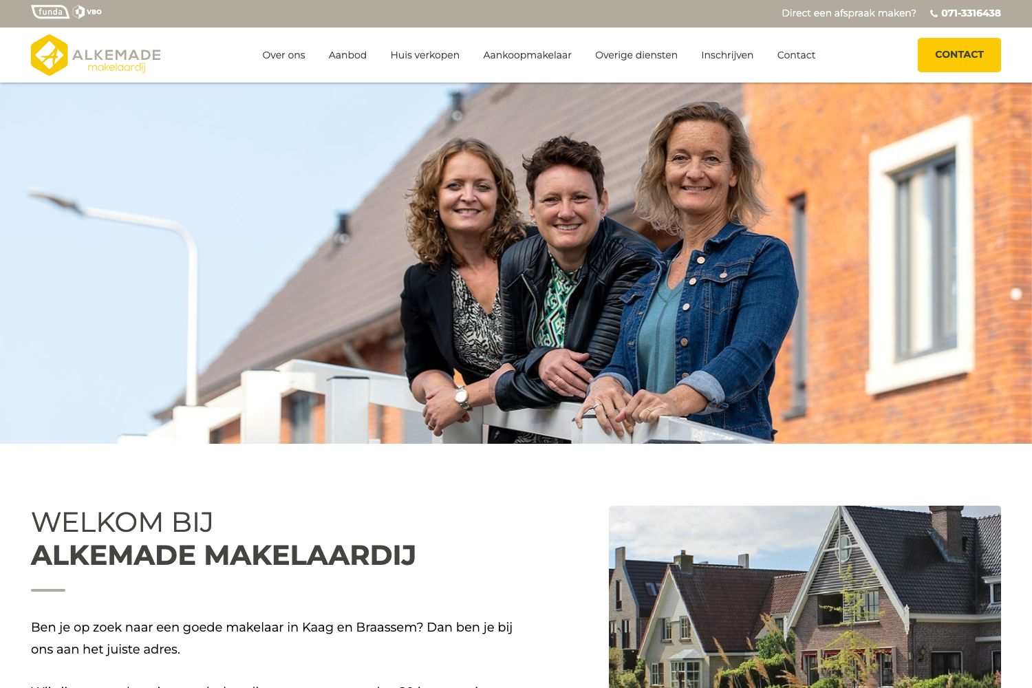 Website screenshot https://alkemademakelaardij.nl