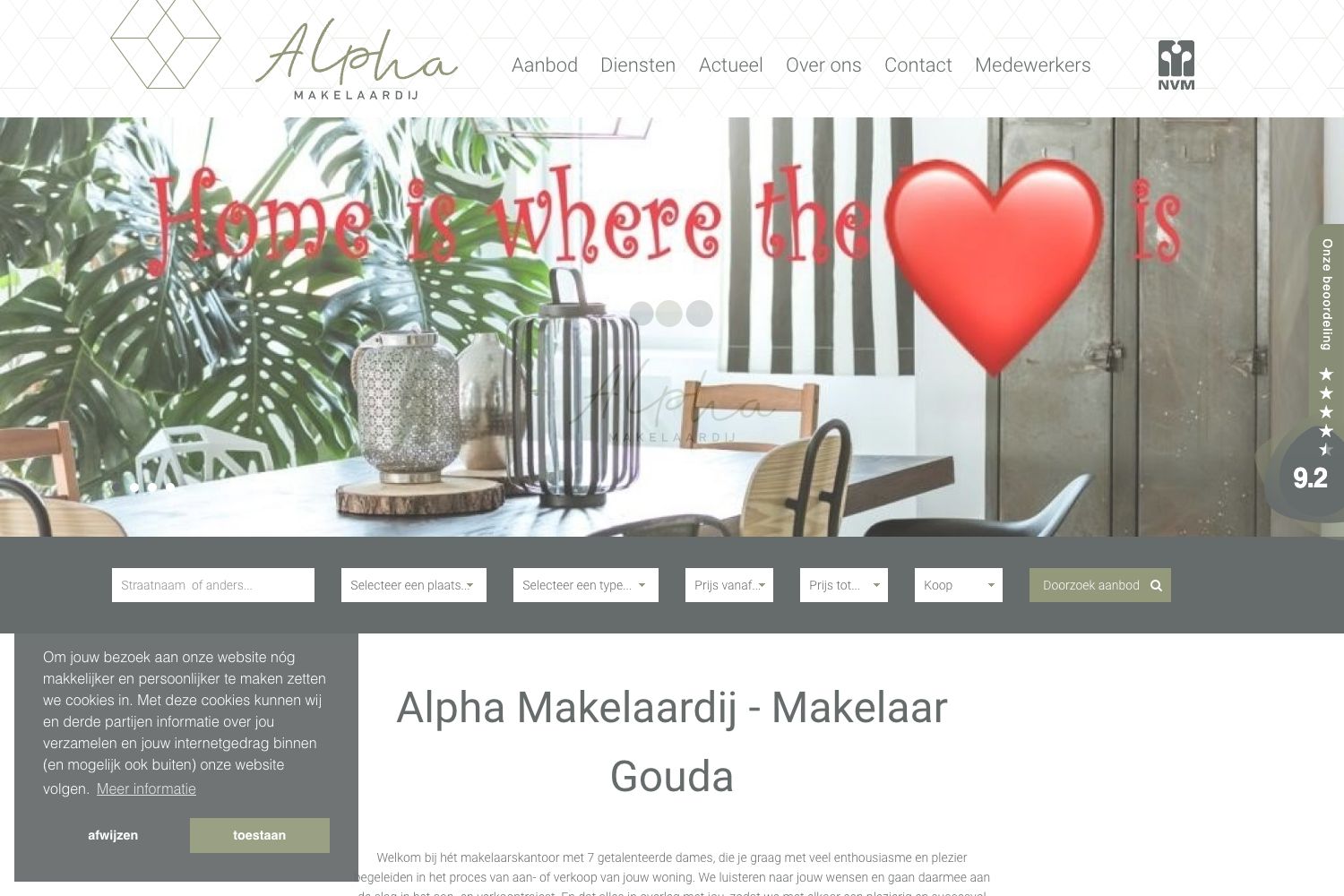 Website screenshot https://alphamakelaardij.nl