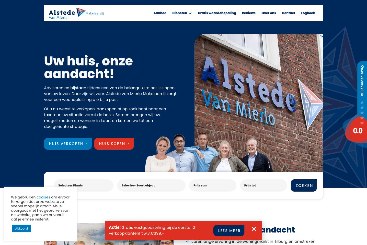 Website screenshot https://alstedevanmierlomakelaardij.nl