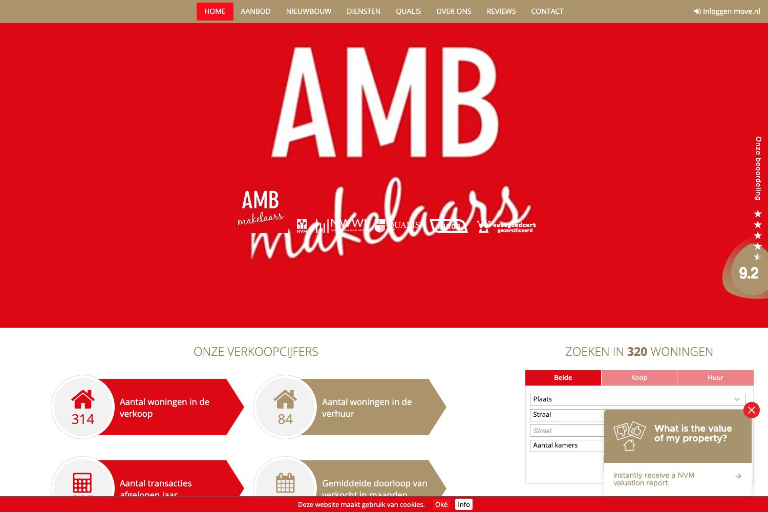 Website screenshot https://amb-makelaars.nl