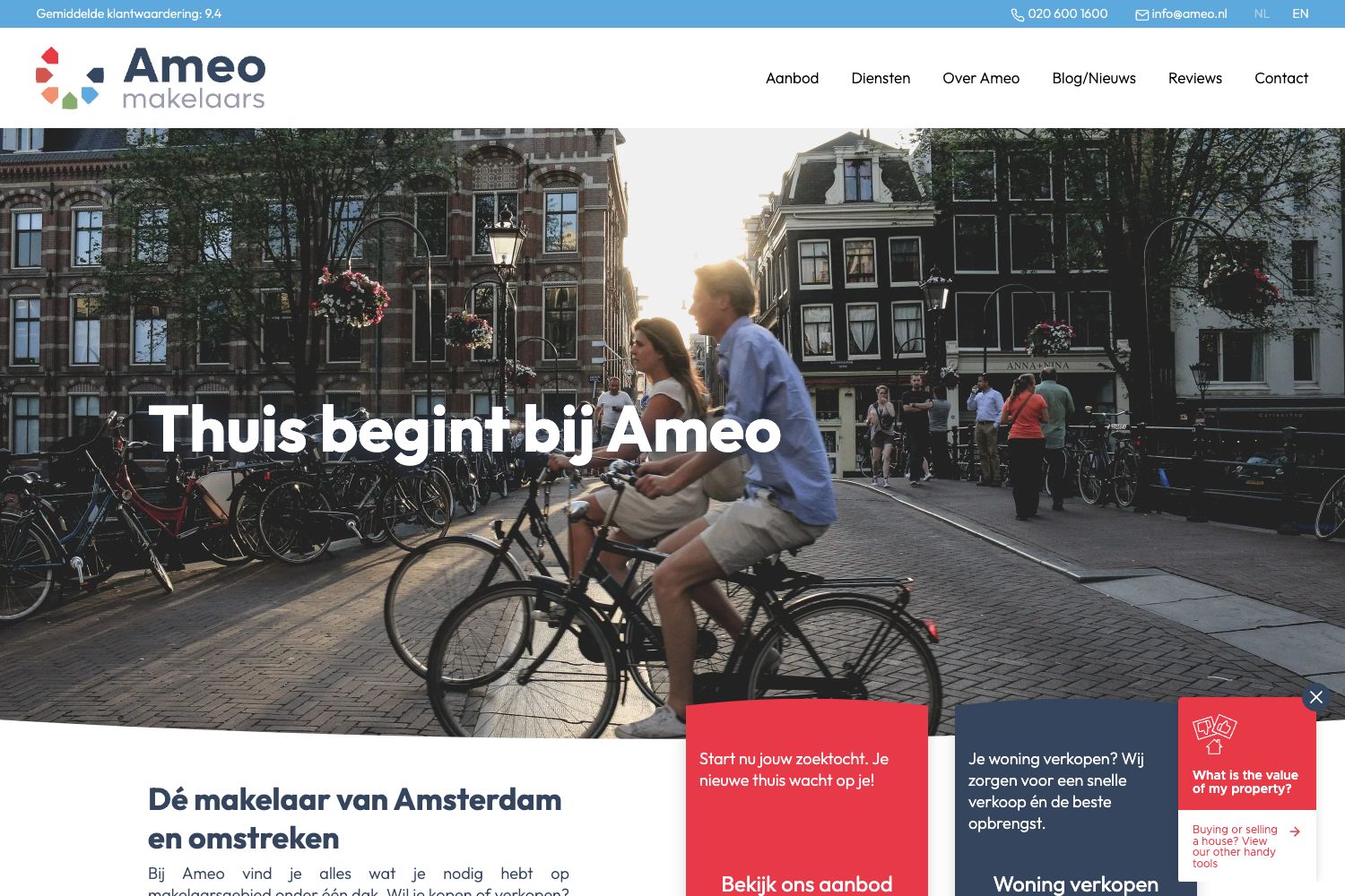 Website screenshot https://ameo.nl
