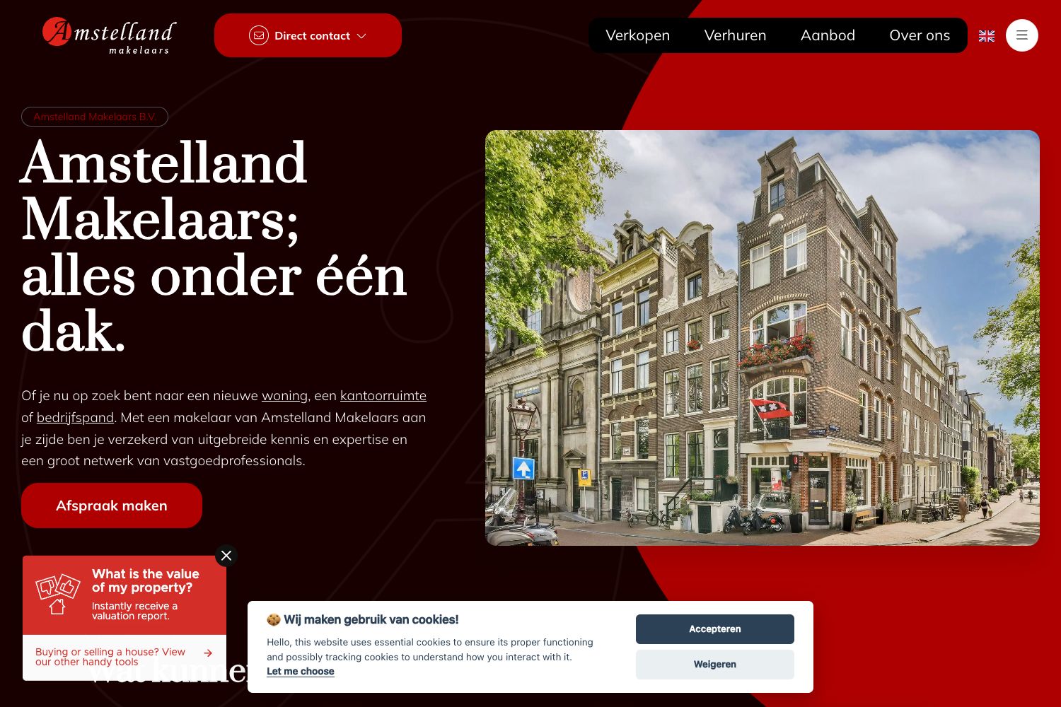 Website screenshot https://amstellandmakelaars.nl