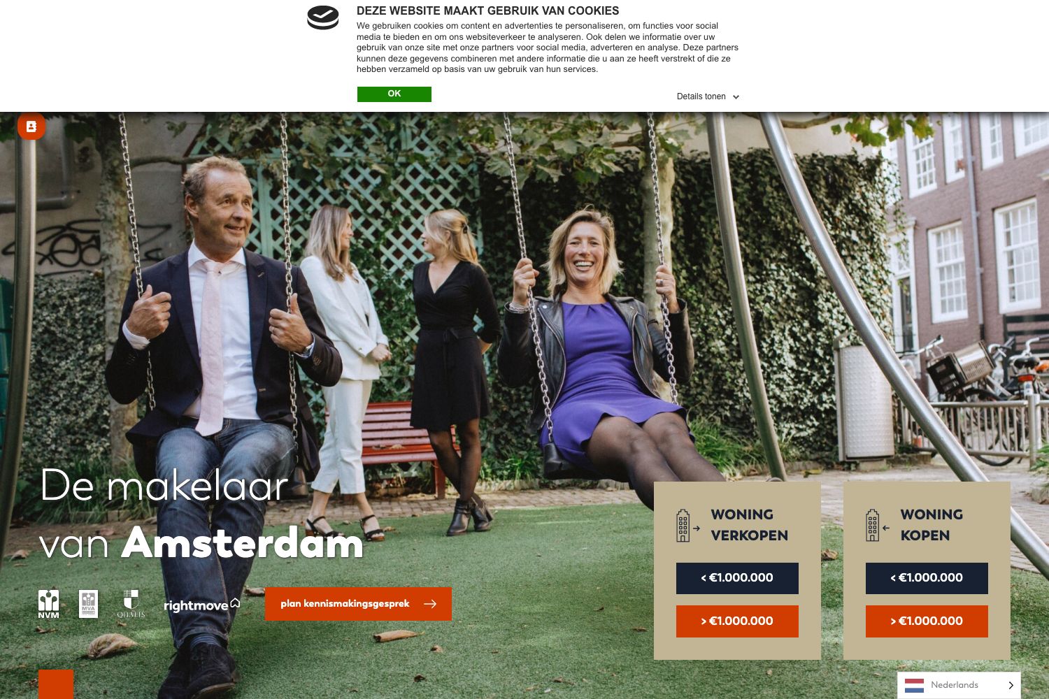 Website screenshot https://makelaaramsterdam.nl