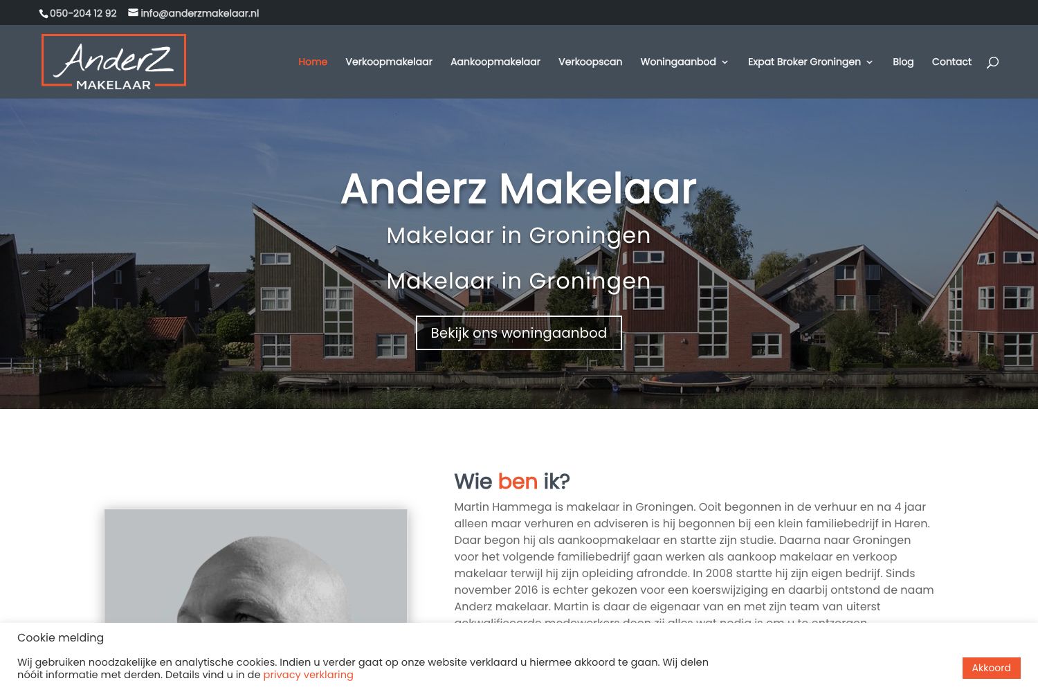 Website screenshot https://anderzmakelaar.nl