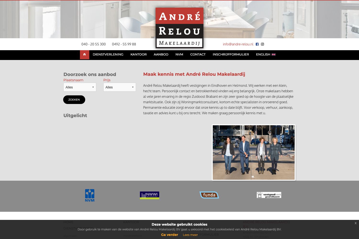 Website screenshot https://andre-relou.nl