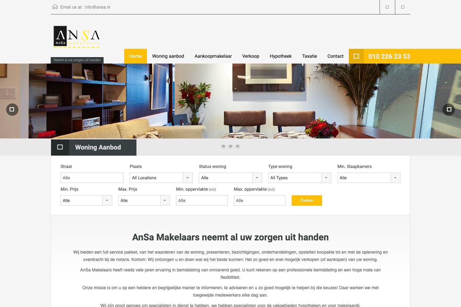Website screenshot https://ansa.nl